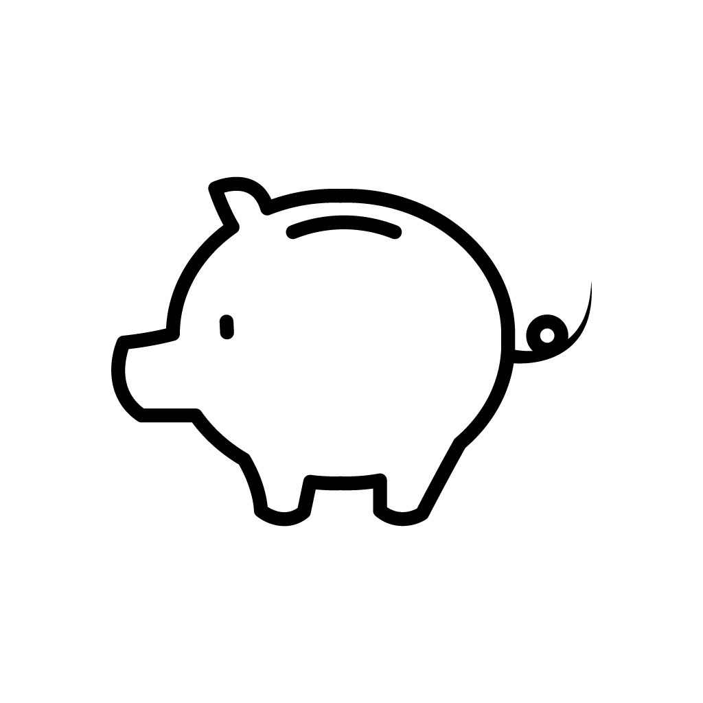 豚の貯金箱のフリーアイコン